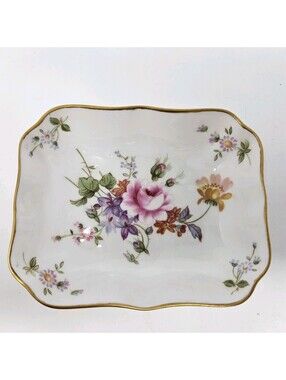 Vintage Royal Crown Derby English Bone China "Derby Posies" Floral Trinket Dish